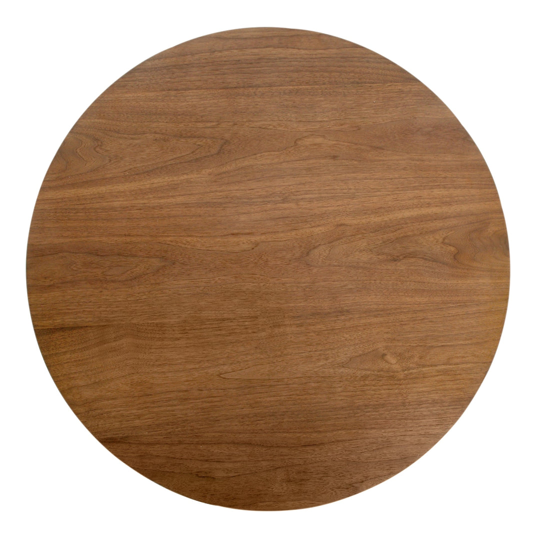 Londyn Round Coffee Table in Rustic Walnut top-down view - round coffee table by NPD - Whats New Furniture Portland OR