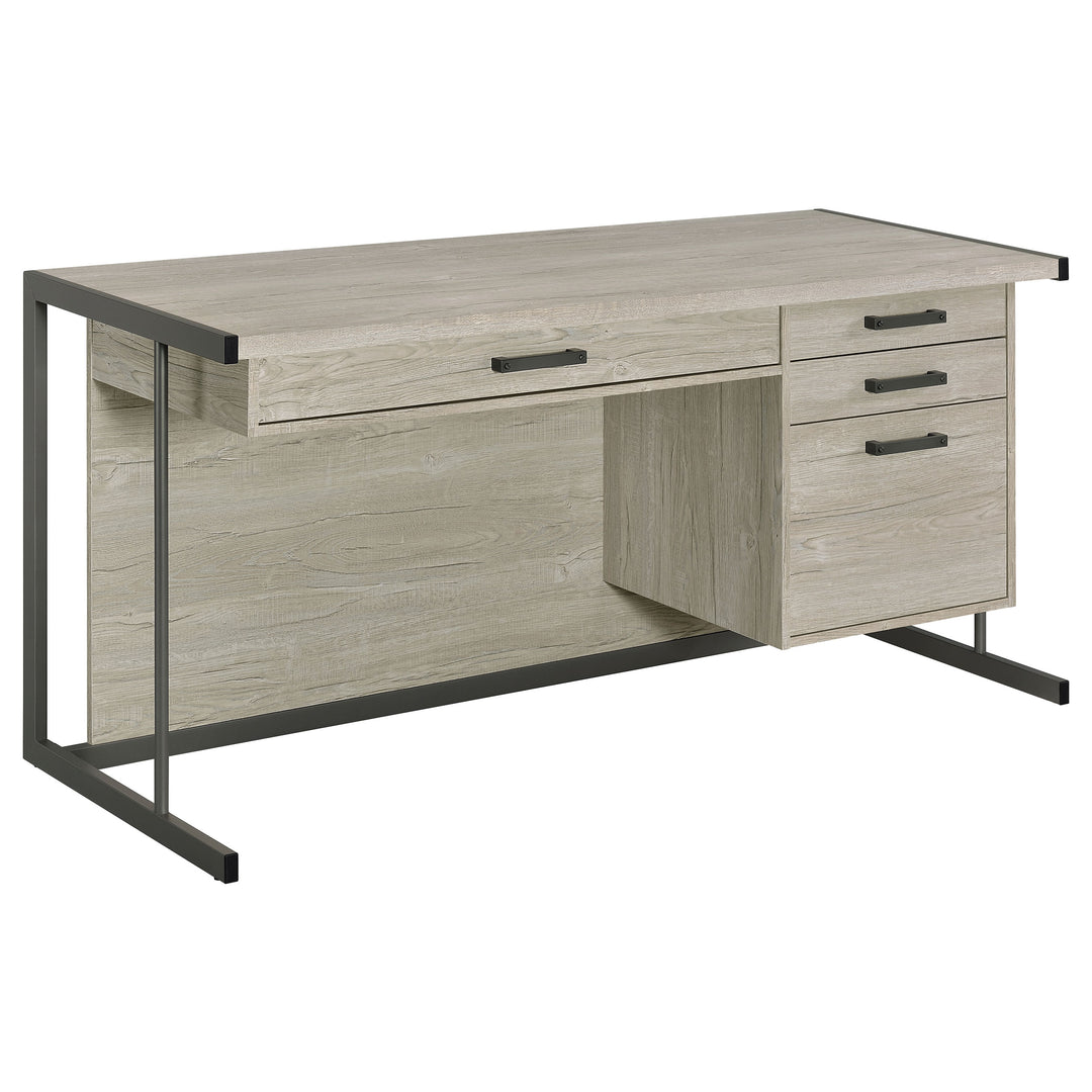 Loomis 60-inch 4-drawer Computer Desk Whitewashed Grey - What&