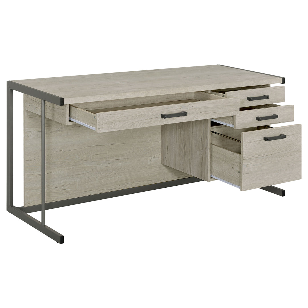 Loomis 60-inch 4-drawer Computer Desk Whitewashed Grey - What&