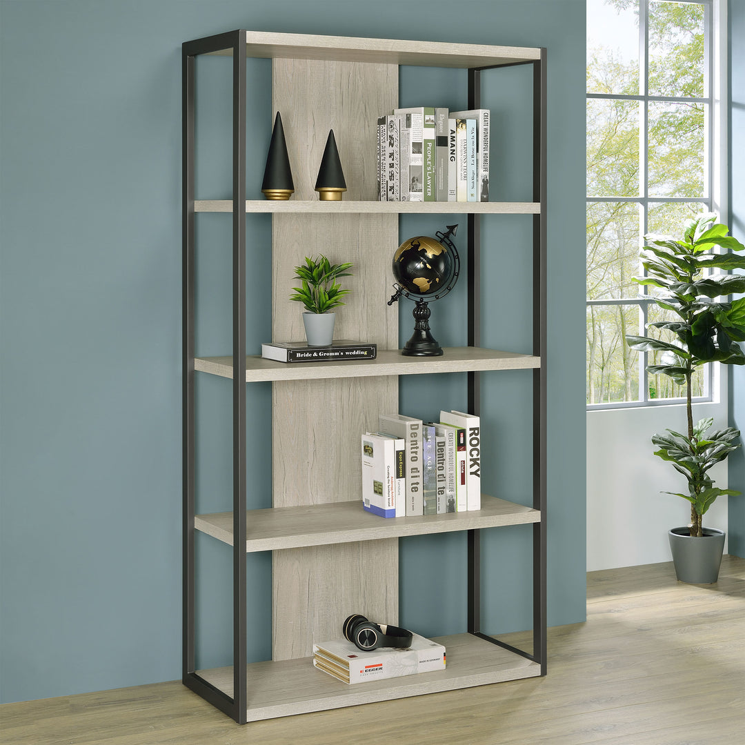 Loomis 72-inch 4-shelf Bookshelf Whitewashed Grey - What&