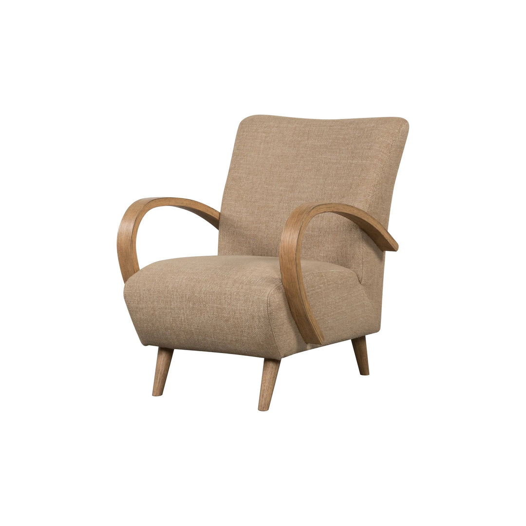 Louis Club Chair in Textured Honey variant side angle - club chair by LH Imports - Whats New Furniture Portland OR