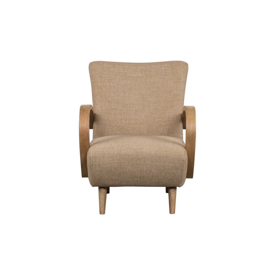 Louis Club Chair in Textured Honey variant front view - club chair by LH Imports - Whats New Furniture Portland OR