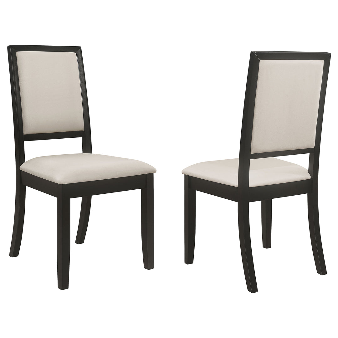 Louise Upholstered Wood Dining Side Chair Black (Set of 2) - What&