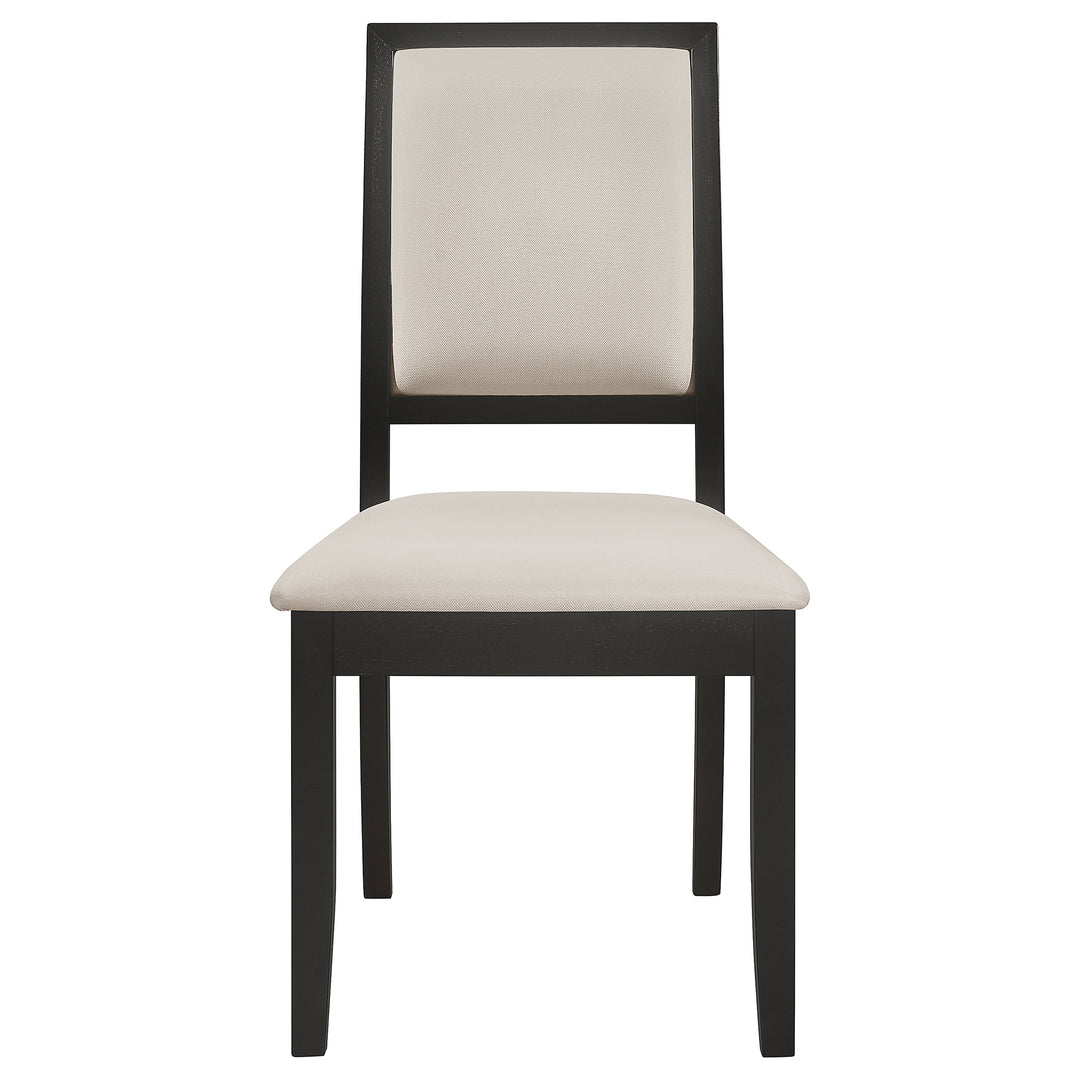 Louise Upholstered Wood Dining Side Chair Black (Set of 2) - What&