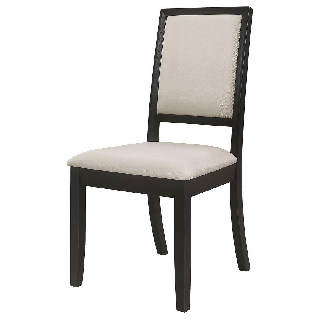 Louise Upholstered Wood Dining Side Chair Black (Set of 2) - What&