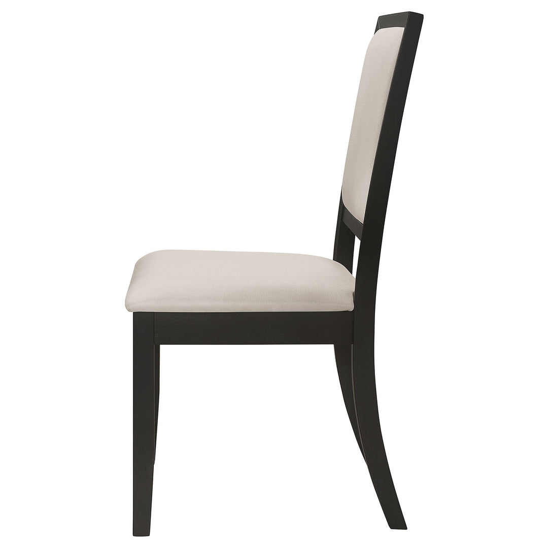 Louise Upholstered Wood Dining Side Chair Black (Set of 2) - What&