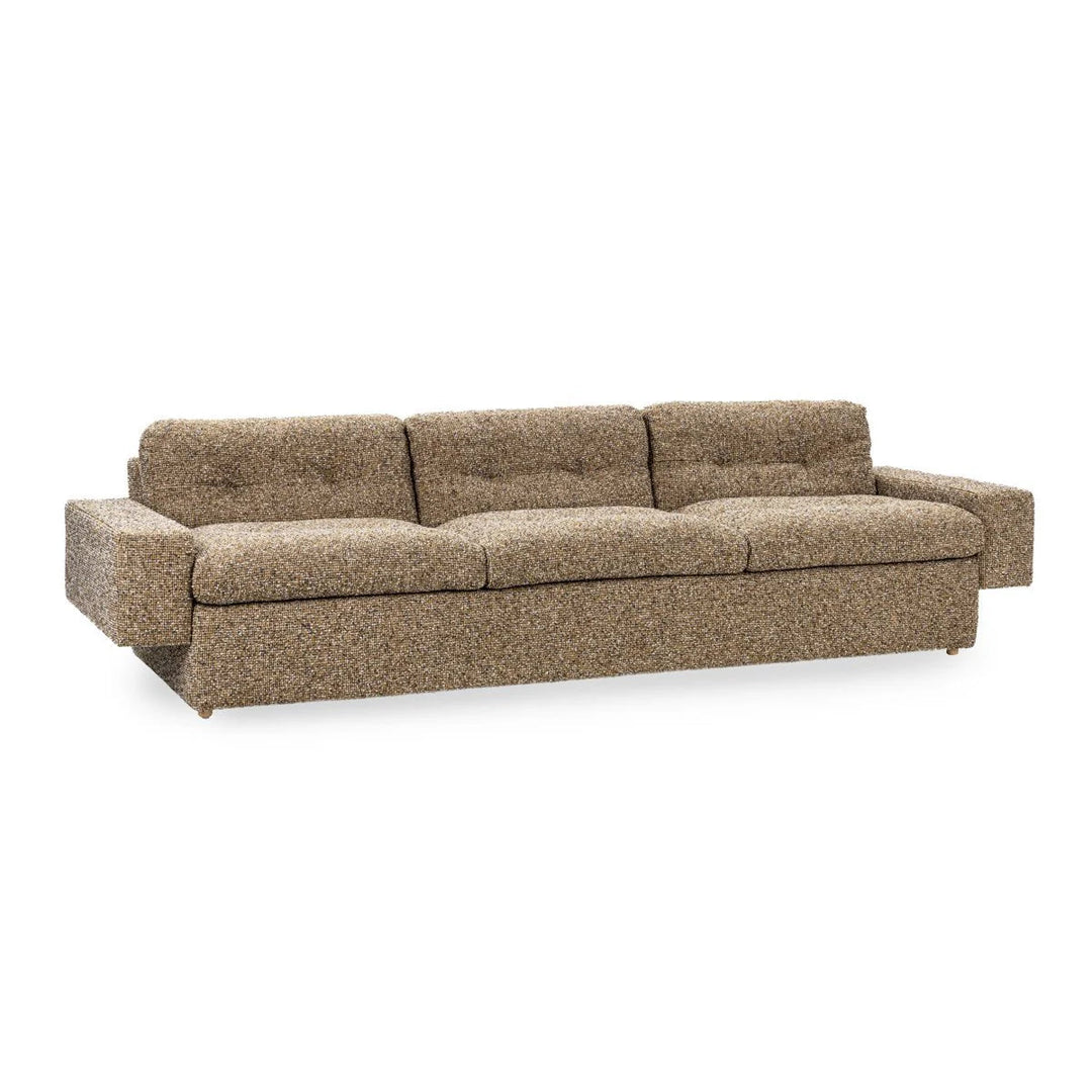 Lucca Sofa in Yellow Honey side angle - statement leather sofa by Classic Home - Whats New Furniture Portland OR