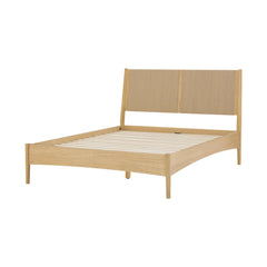 Lumina Queen Bed Frame in Natural side angle - natural queen bed frame by LH Imports - Whats New Furniture Portland OR