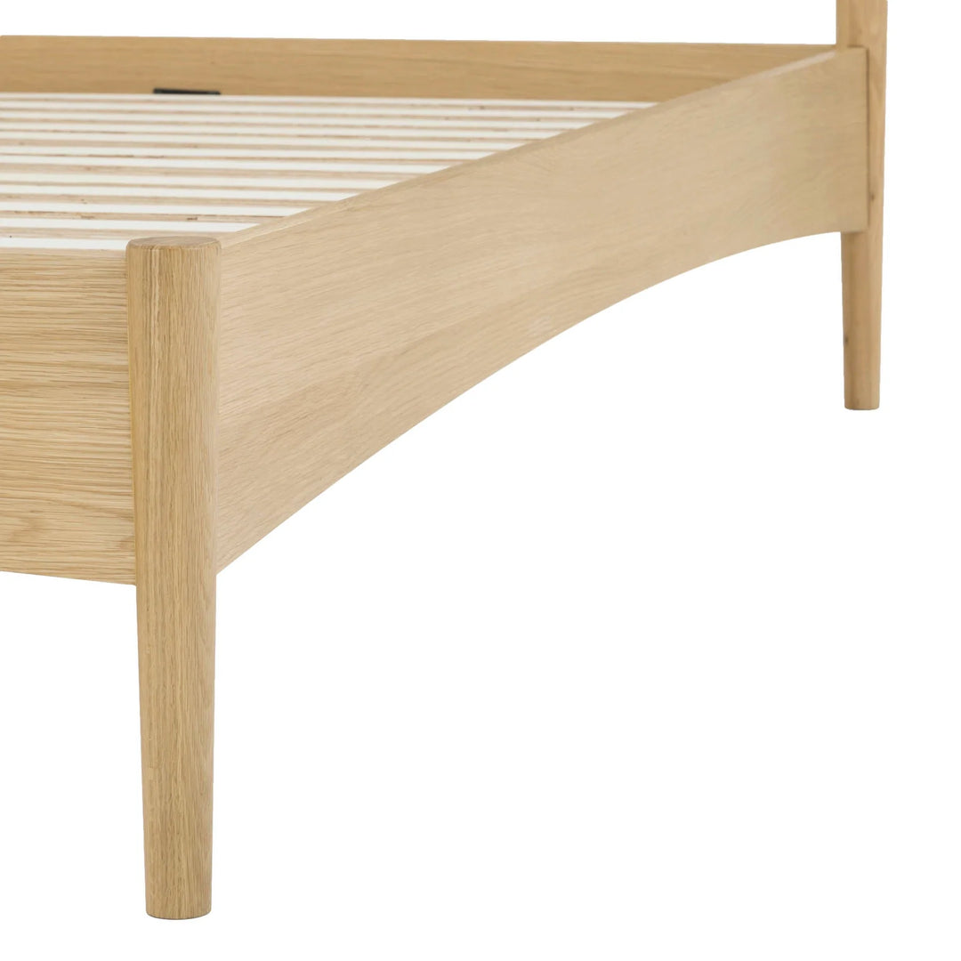 Lumina Queen Bed Frame in Natural leg detail - natural queen bed frame by LH Imports - Whats New Furniture Portland OR