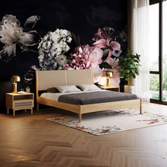 Lumina Queen Bed Frame in Natural alternate lifestyle setting - natural queen bed frame by LH Imports - Whats New Furniture Portland OR