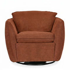Luna Swivel-Glider Chair in Marley Rust fabric closeup - Pacific Northwest swivel glider chair by Stylus - Whats New Furniture Portland OR