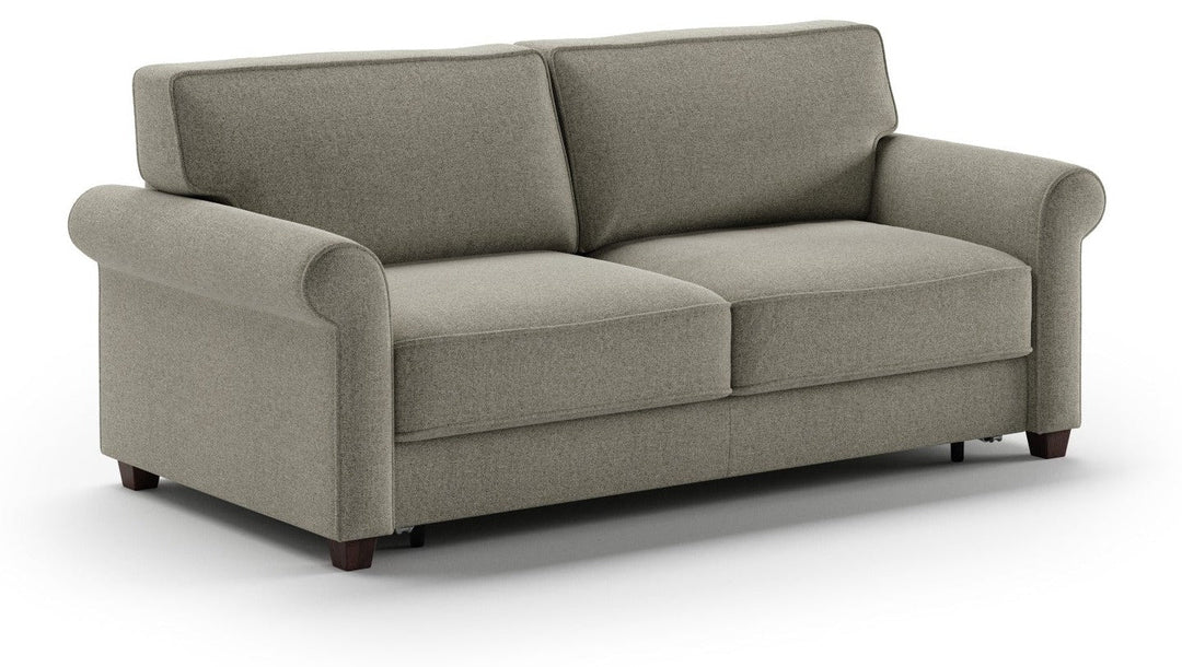 Casey Queen Sleeper Sofa in Rene 03 studio angle closed - sleeper sofa by Luonto - Whats New Furniture Portland OR