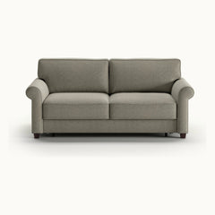 Casey Queen Loveseat Sleeper in Rene 03, Walnut legs — closed sofa, front view - What&