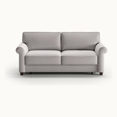 Casey Queen Loveseat Sleeper in Rene 01, Walnut legs — closed sofa, front view - What&
