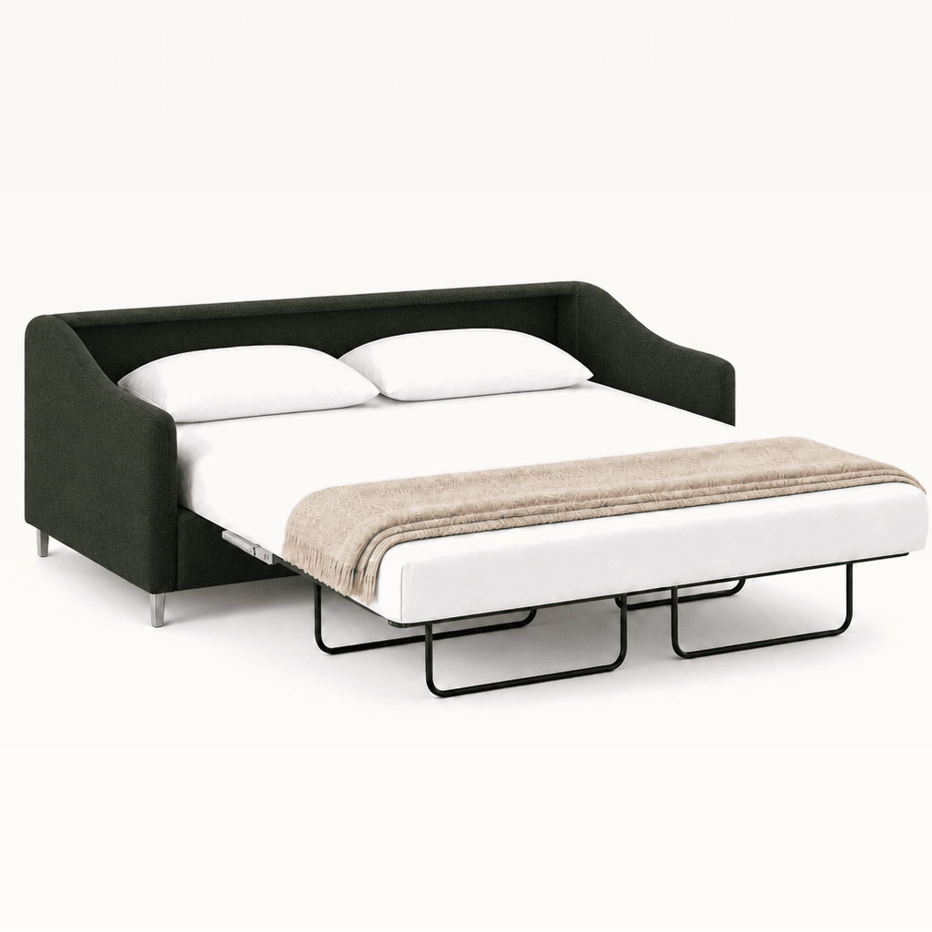 Ethos Queen Sleeper Sofa in Glamour 12 variant open front view - queen sleeper sofa by Luonto - Whats New Furniture Portland OR