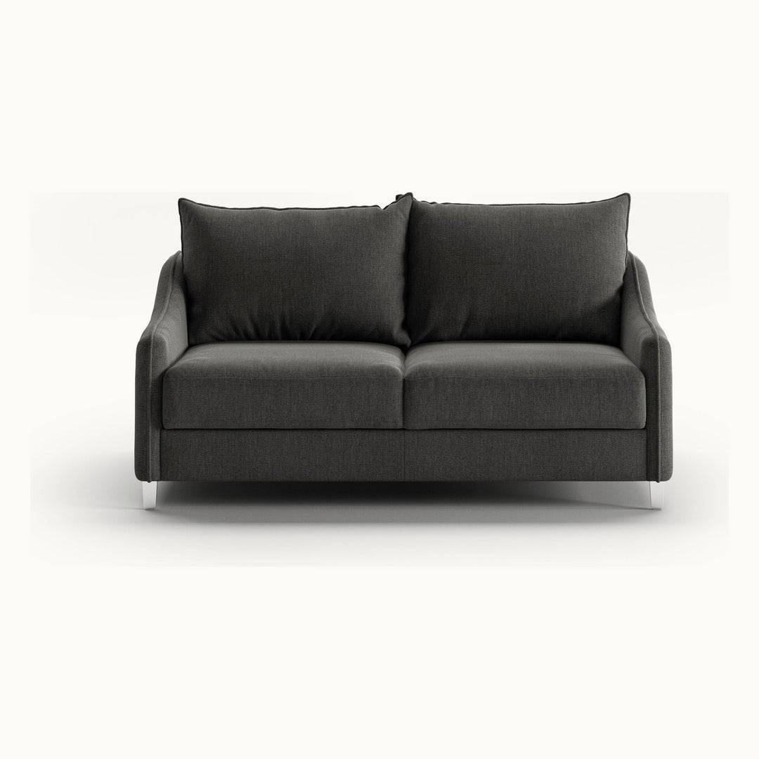 Ethos Queen Loveseat Sleeper in Oliver 515, Chrome legs — closed sofa, front view - What&