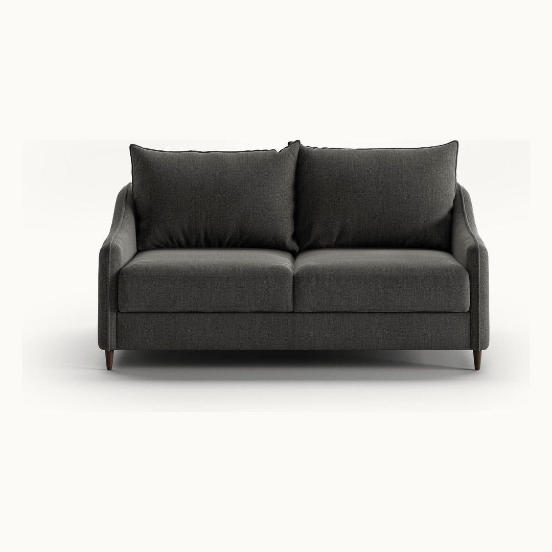 Ethos Queen Loveseat Sleeper in Oliver 515, Walnut legs — closed sofa, front view - What&