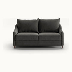 Ethos Queen Loveseat Sleeper in Oliver 515, Walnut legs — closed sofa, front view - What&