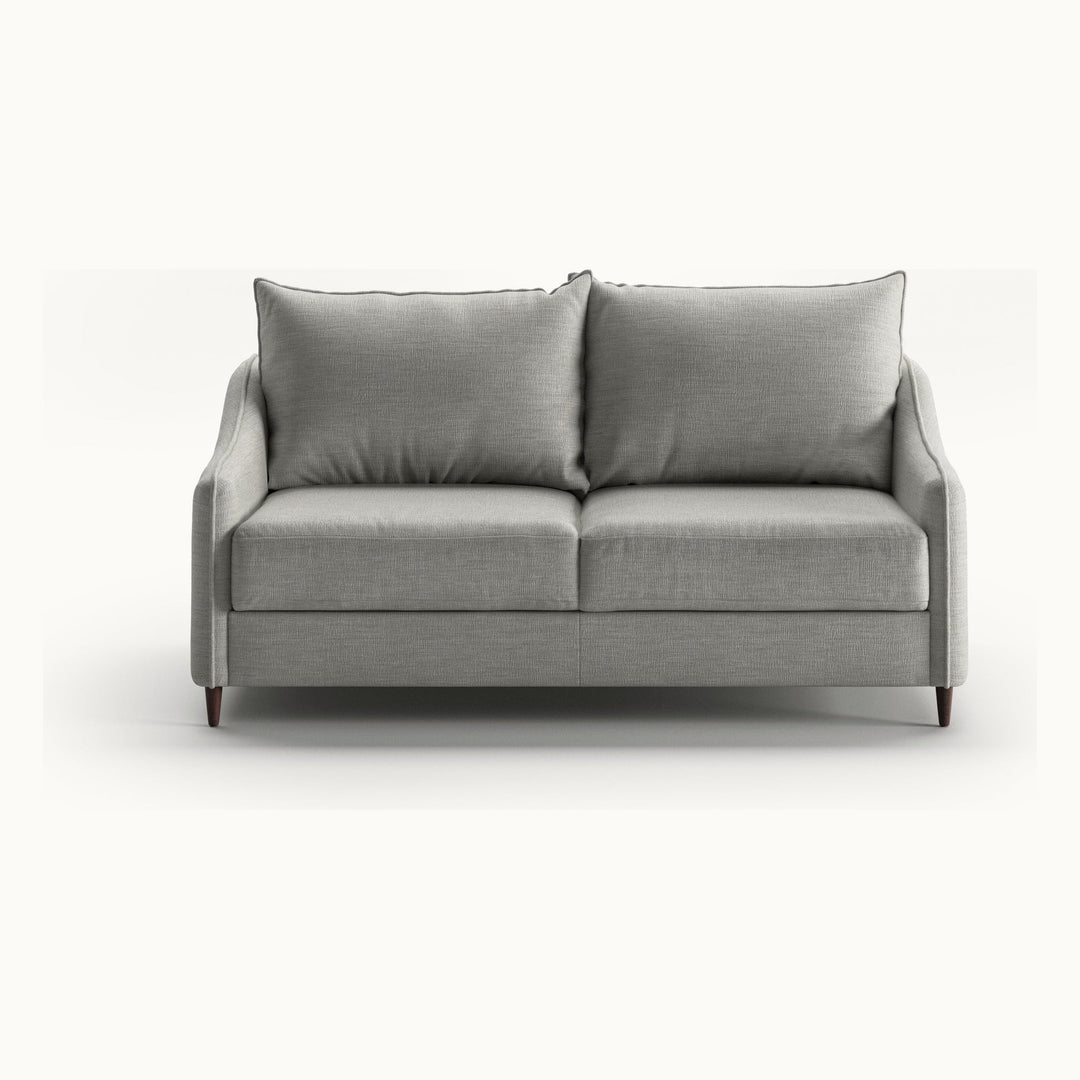 Ethos Queen Loveseat Sleeper in Oliver 173, Walnut legs — closed sofa, front view - What&