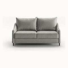 Ethos Queen Loveseat Sleeper in Oliver 173, Walnut legs — closed sofa, front view - What&