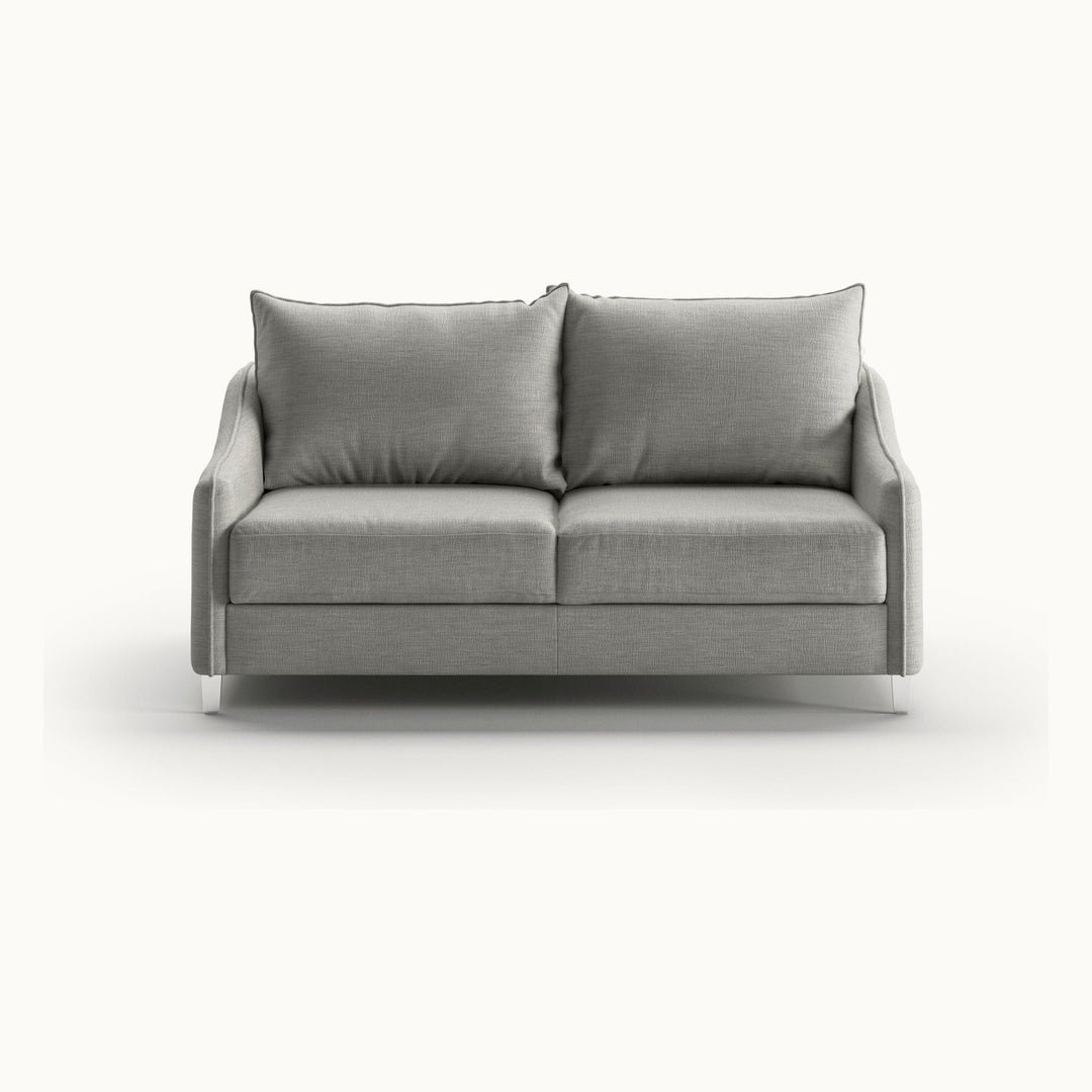 Ethos Queen Loveseat Sleeper in Oliver 173, Chrome legs — closed sofa, front view - What&