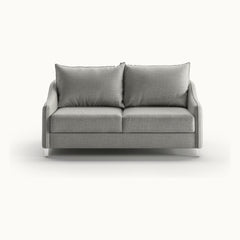 Ethos Queen Loveseat Sleeper in Oliver 173, Chrome legs — closed sofa, front view - What&
