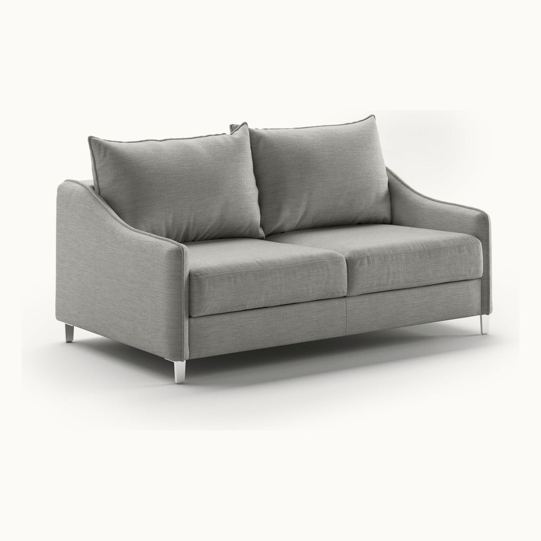 Ethos Queen Loveseat Sleeper in Oliver 173, Chrome legs — closed sofa, angle view - What&