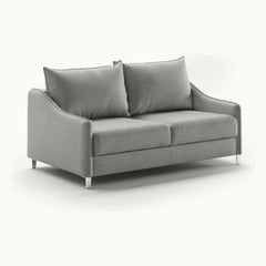 Ethos Queen Loveseat Sleeper in Oliver 173, Chrome legs — closed sofa, angle view - What&