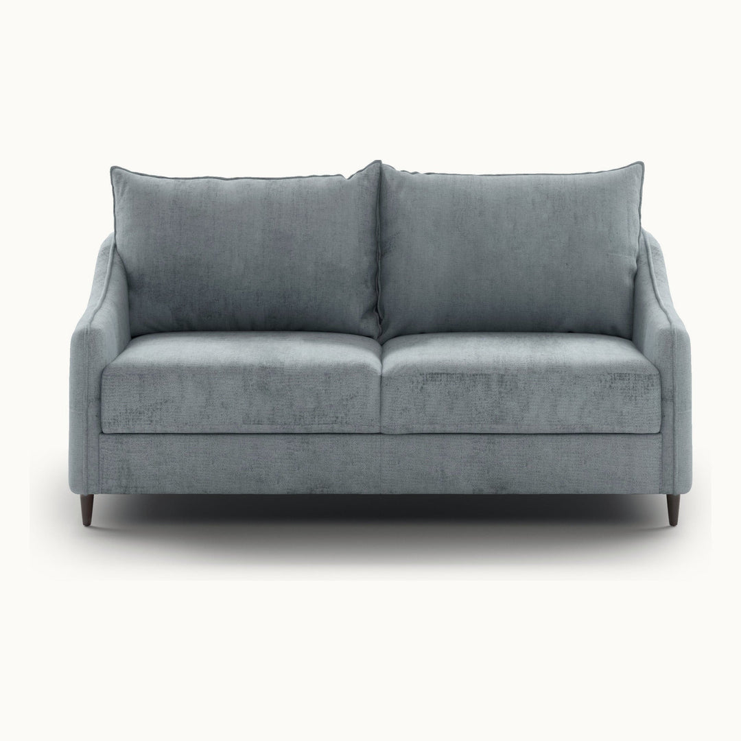 Ethos Queen Loveseat Sleeper in Harmony 72, Walnut legs — closed sofa, front view - What's New Furniture, Portland Oregon
