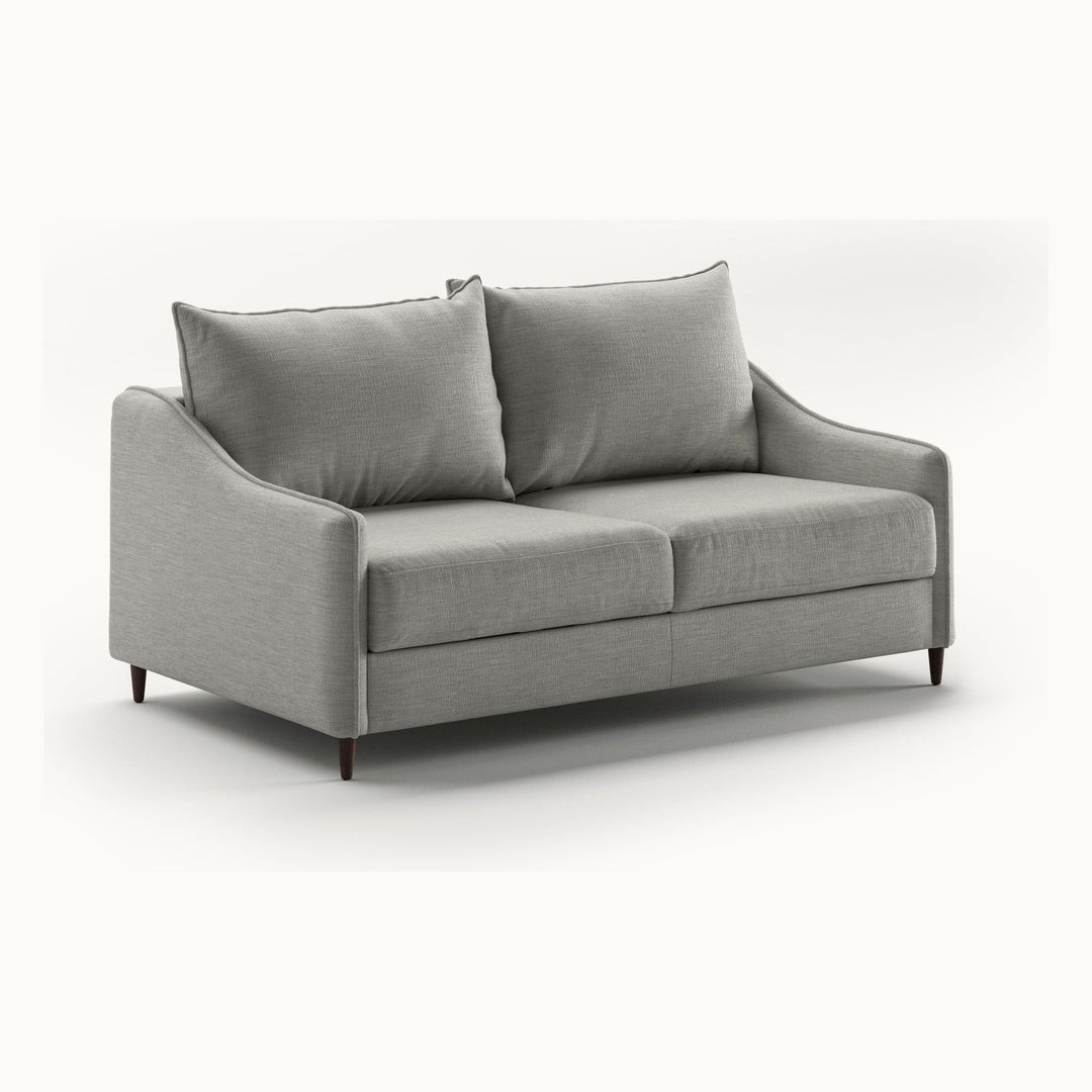 Ethos Queen Loveseat Sleeper in Oliver 173, Walnut legs — closed sofa, angle view - What&
