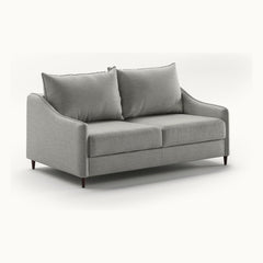 Ethos Queen Loveseat Sleeper in Oliver 173, Walnut legs — closed sofa, angle view - What&