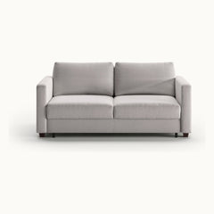 Fantasy Queen Loveseat Sleeper in Rene 01, Walnut legs — closed sofa, front view - What&