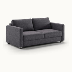 Fantasy Queen Loveseat Sleeper in Rene 04, Chrome legs — closed sofa, angle view - What&