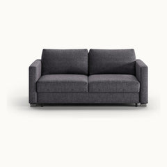 Fantasy Queen Loveseat Sleeper in Rene 04, Chrome legs — closed sofa, front view - What&