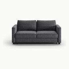 Fantasy Queen Loveseat Sleeper in Rene 04, Walnut legs — closed sofa, front view - What&