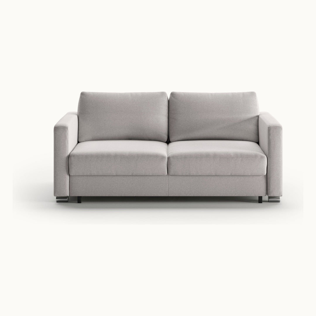 Fantasy Queen Loveseat Sleeper in Rene 01, Chrome legs — closed sofa, front view - What&