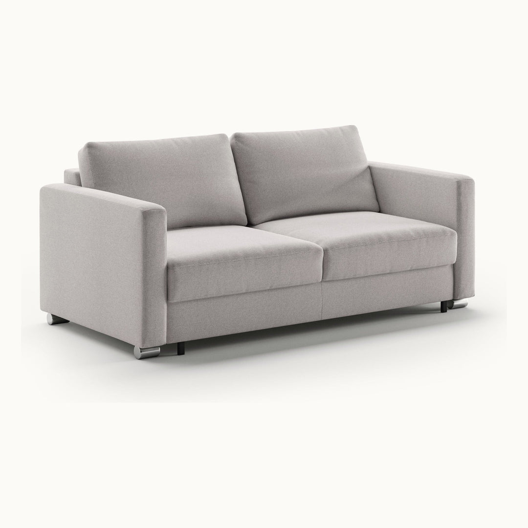 Fantasy Queen Loveseat Sleeper in Rene 01, Chrome legs — closed sofa, angle view - What&