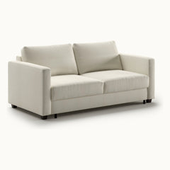 Fantasy Queen Loveseat Sleeper in Cerona 02, Smoked Birch legs — closed sofa, angle - What&