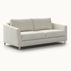 Monika Queen Loveseat Sleeper in Harmony 02, Chrome legs — closed sofa, angle view - What&