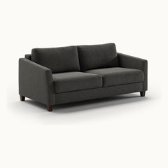 Monika Queen Loveseat Sleeper in Oliver 515, Walnut legs — closed sofa, angle view - What&