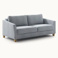 Monika Queen Loveseat Sleeper in Cerona 70, Oak legs — closed sofa, angle view - What&