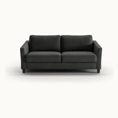 Monika Queen Loveseat Sleeper in Loule 630, Walnut legs — closed sofa, front view - What&