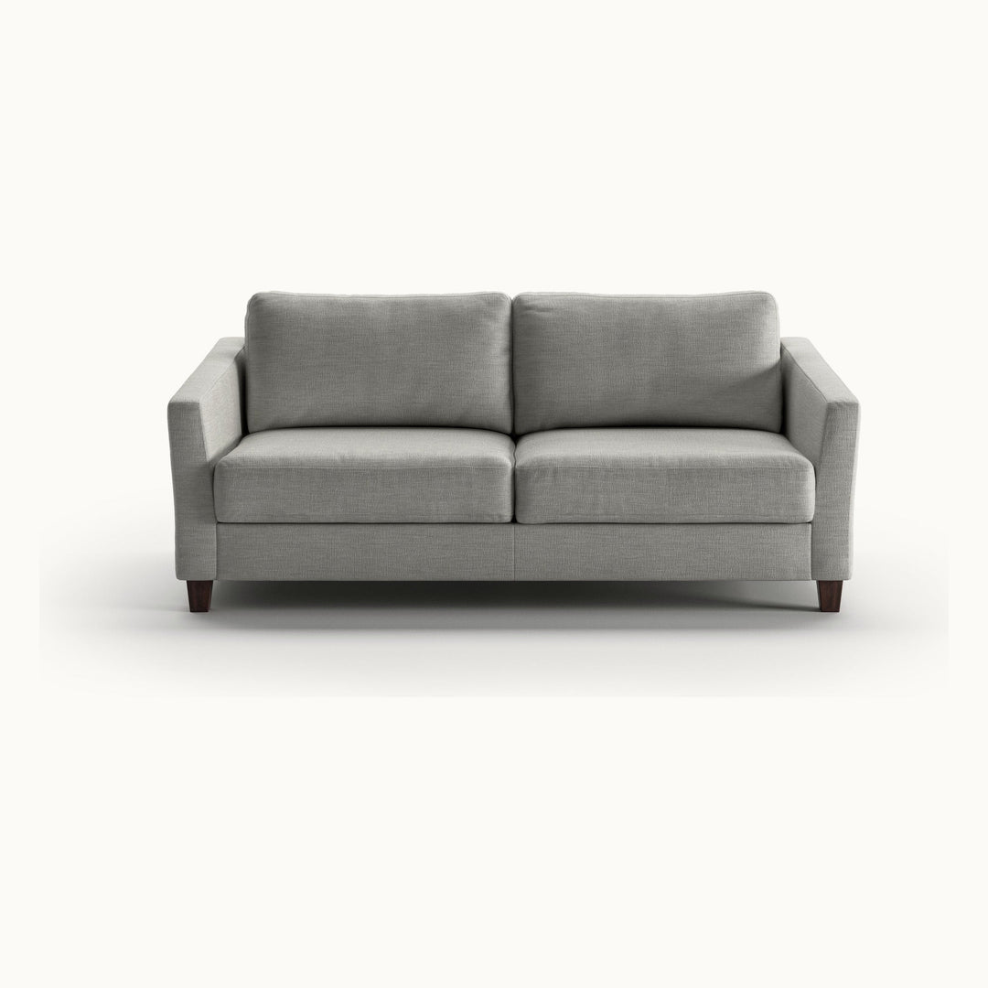 Monika Queen Loveseat Sleeper in Oliver 173, Walnut legs — closed sofa, front view - What&