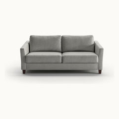 Monika Queen Loveseat Sleeper in Oliver 173, Walnut legs — closed sofa, front view - What&