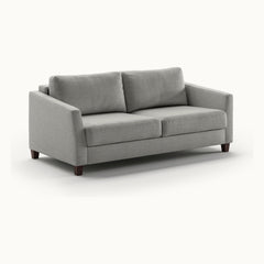 Monika Queen Loveseat Sleeper in Oliver 173, Walnut legs — closed sofa, angle view - What&