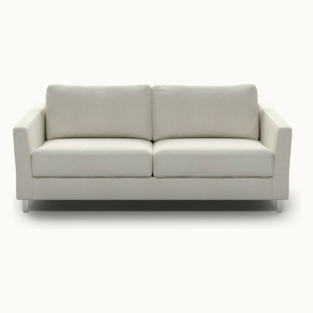 Monika Queen Loveseat Sleeper in Harmony 02, Chrome legs — closed sofa, front view - What&