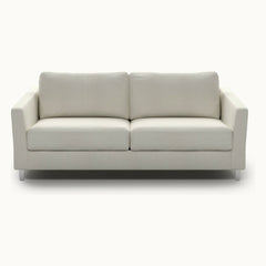 Monika Queen Loveseat Sleeper in Harmony 02, Chrome legs — closed sofa, front view - What&