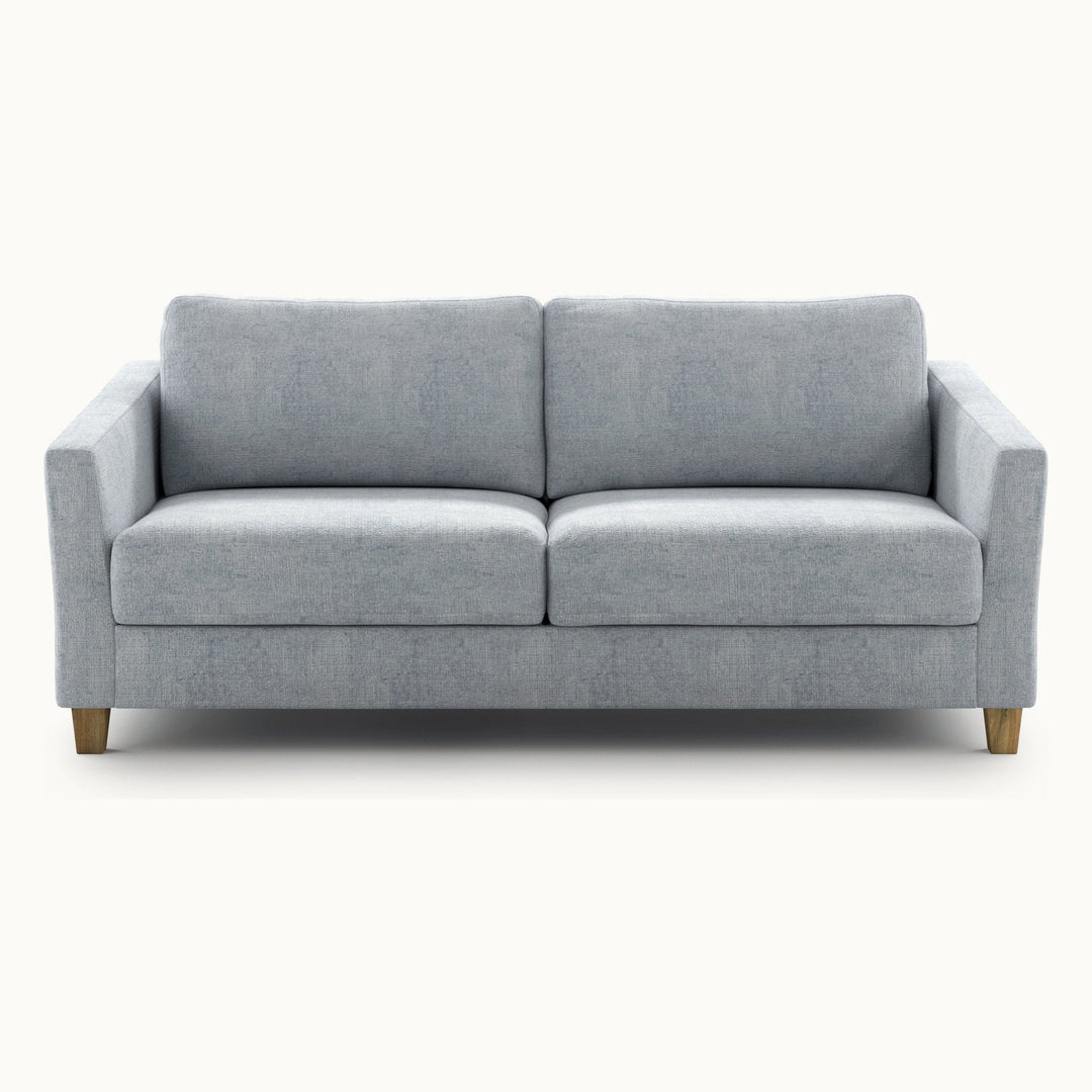 Monika Queen Loveseat Sleeper in Cerona 70, Oak legs — closed sofa, front view - What&