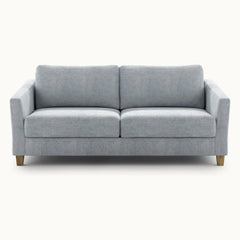 Monika Queen Loveseat Sleeper in Cerona 70, Oak legs — closed sofa, front view - What&