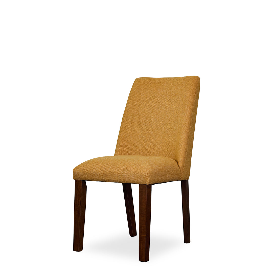 Lyncott Dining Chair in Mustard angle - upholstered dining chair by Ashley - Whats New Furniture Portland OR